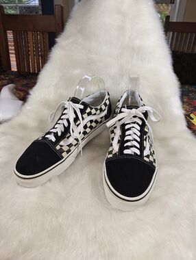 Vans Old Skool Checkerboard Low-Top Sneakers - Black & White